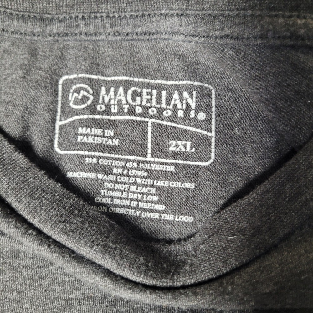 Men's Magellan Fishing Gear Shirt ~ Sz  2XL‎ Gray Classic Fit Long Sleeve Tee - Picture 4 of 7